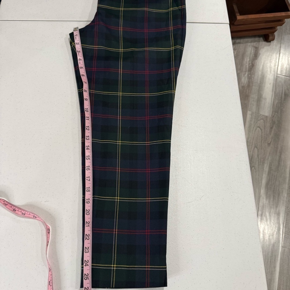 NWT Talbots Plaid Hampshire Ankle Pants Green & Navy Women’s Size 12P - Picture 10 of 16